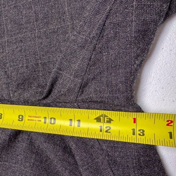 Banana Republic Dress Pants Men 34 Gray Windowpane Wool Slacks Office Work 34x31 - Picture 14 of 16